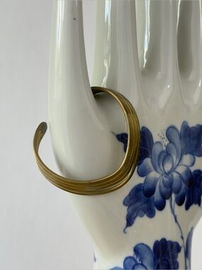 Vintage 4-strand Wave V Shaped Brass Cuff Bangle Bracelet Native Southwestern